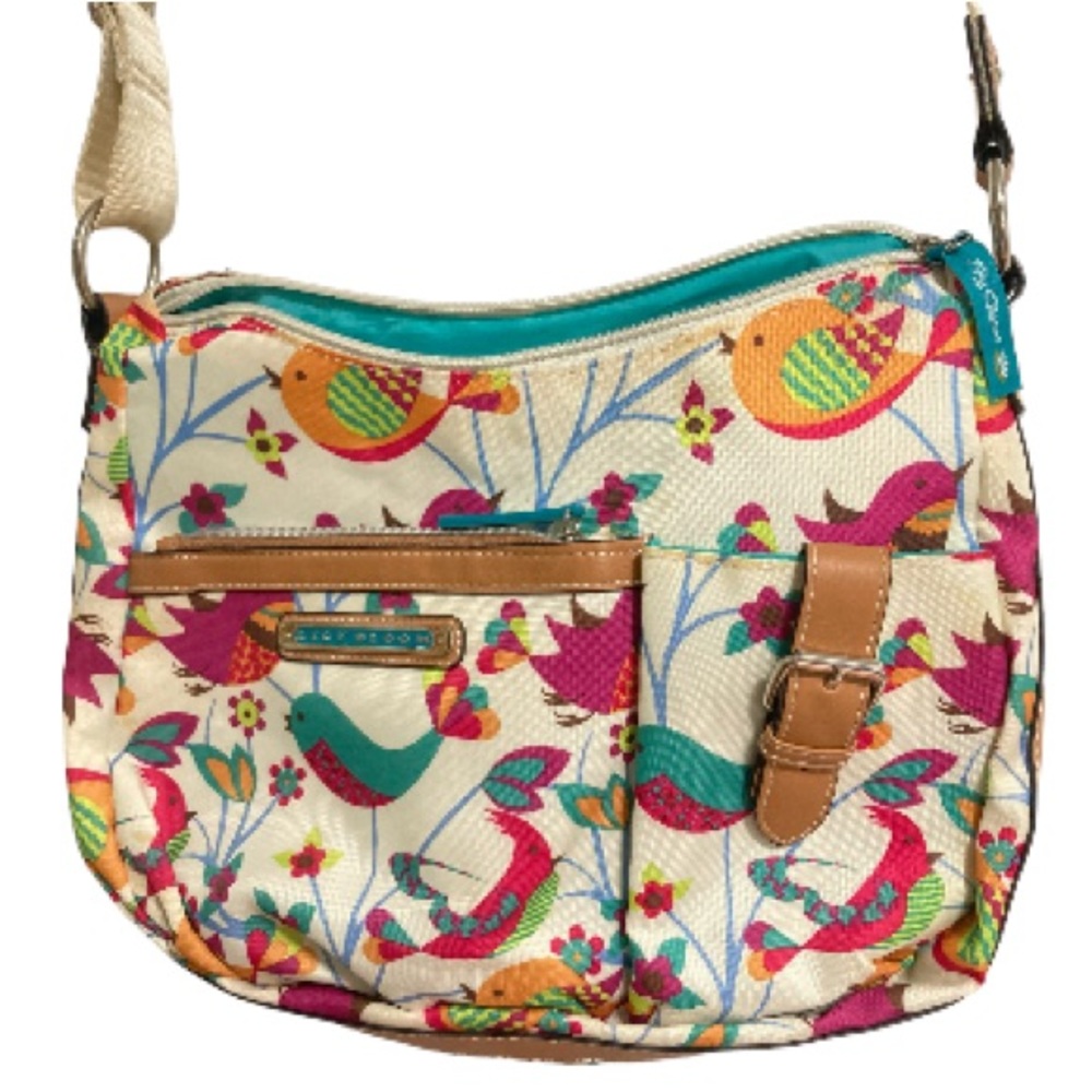 Lily Bloom Birds Blooms and Flowers Adjustable Shoulder Bag 14 x 10 x 4 inches